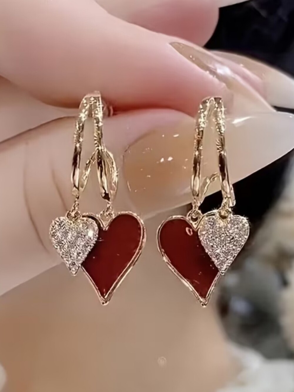 Red Heart Earring Set. NWT.
